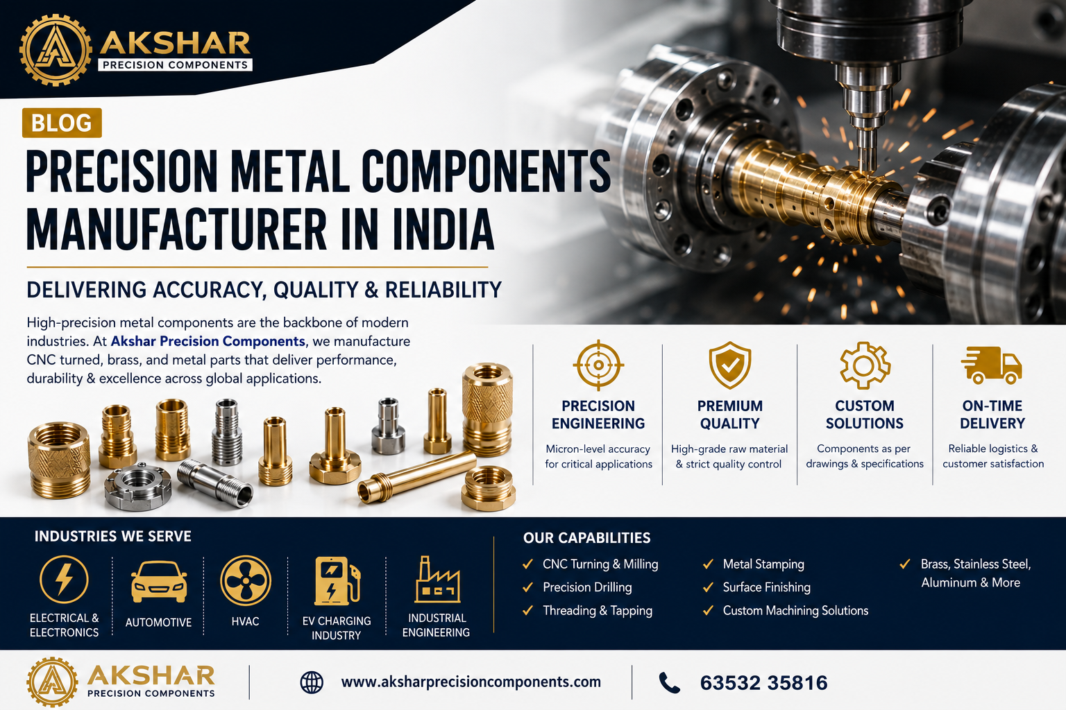 Precision Metal Components Manufacturer in India – Delivering Accuracy, Quality & Reliability